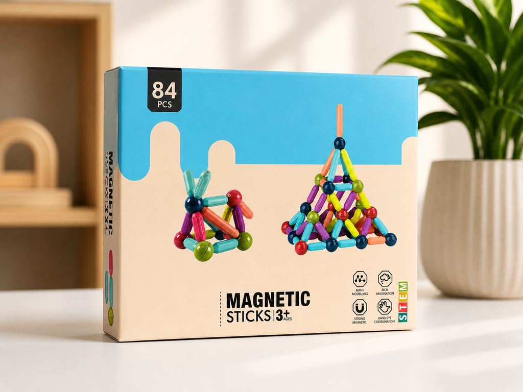 Magnetic Sticks – Klocki Magnetyczne Kreatywne 3D dla Dzieci (3+)