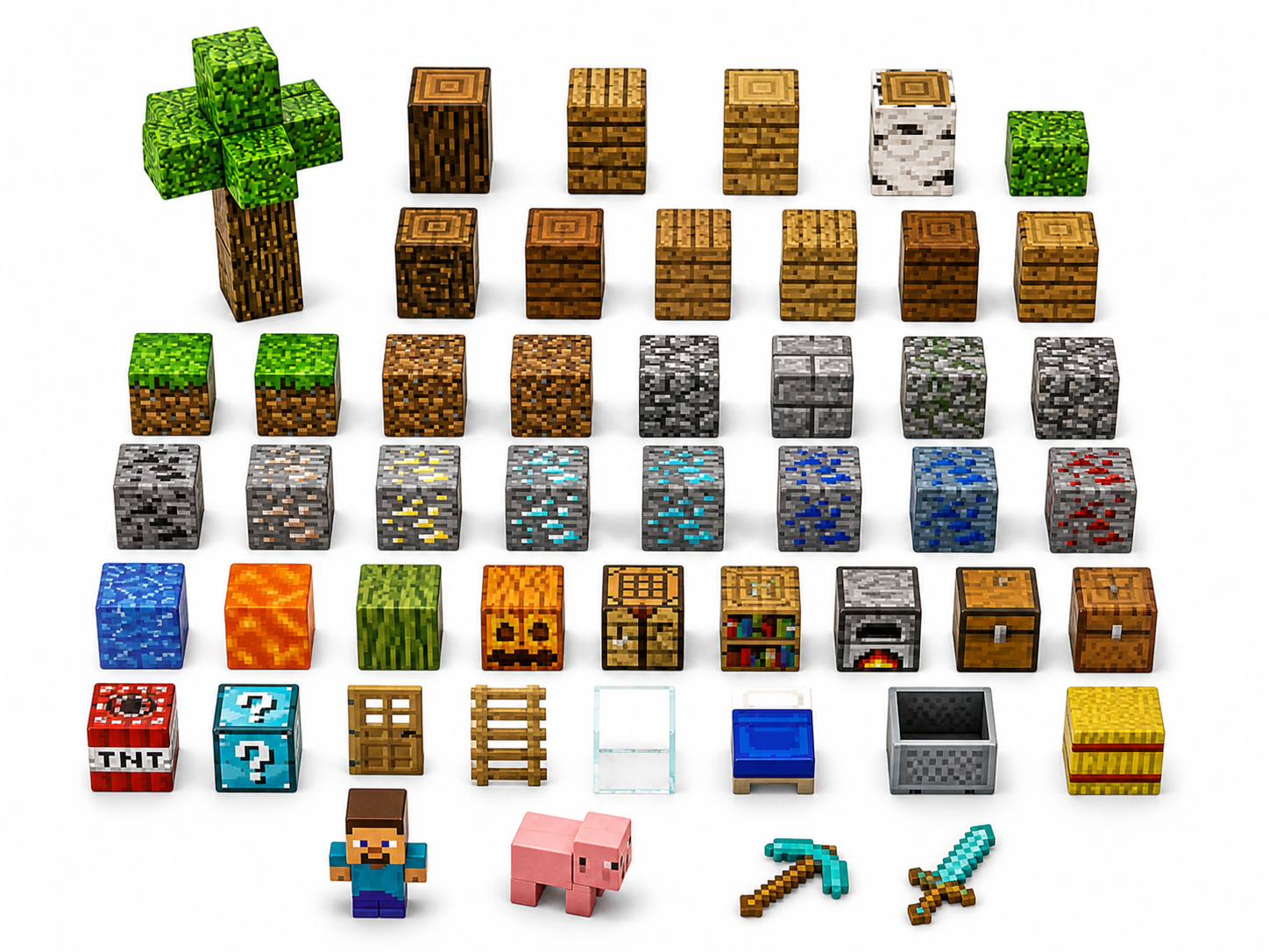 Magnetyczne Klocki Pixel Minecraft – 198 elementów, dla dzieci 3+