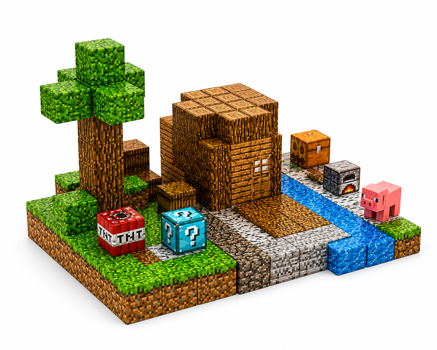 Magnetyczne Klocki Pixel Minecraft – 198 elementów, dla dzieci 3+