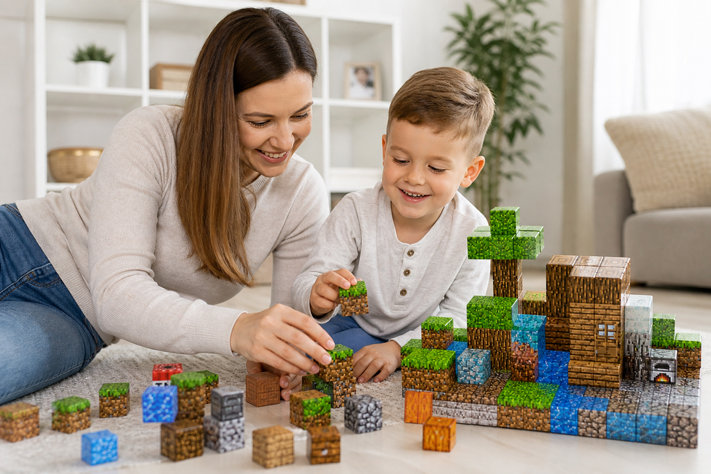Magnetyczne Klocki Pixel Minecraft – 198 elementów, dla dzieci 3+