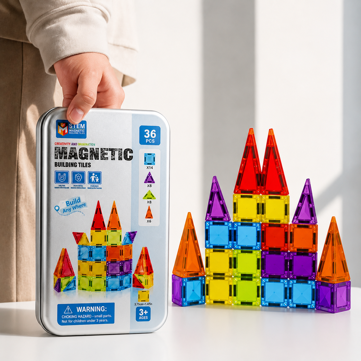 Magnetyczne Klocki Podróżne 36 el. – Zabawka Bez Ekranu