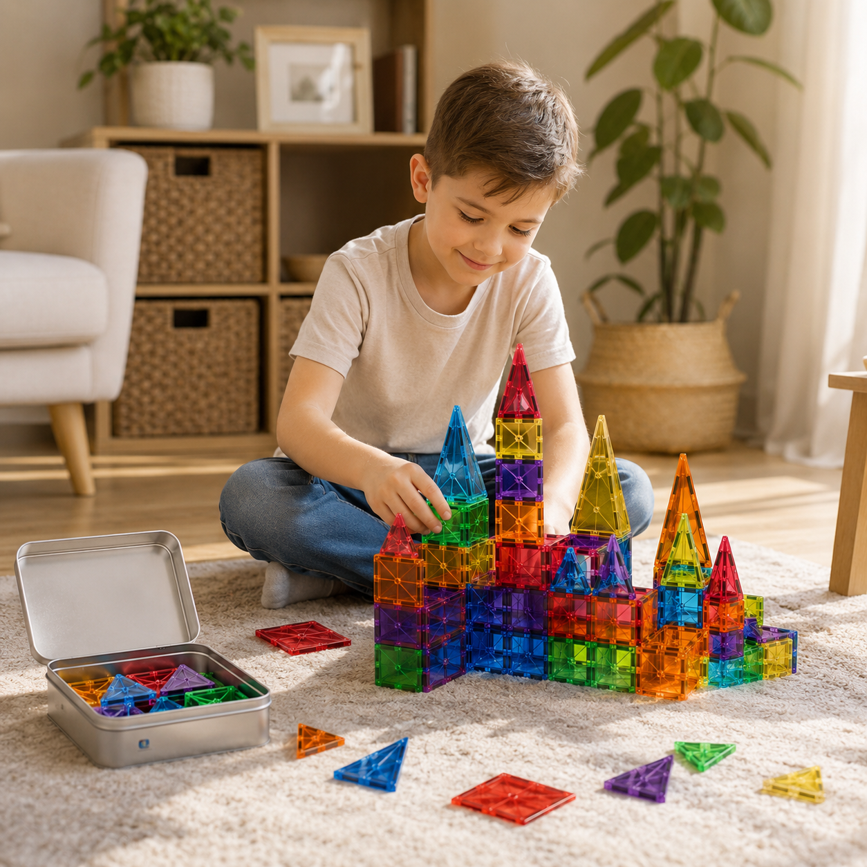 Zestaw Magnetycznych Klocków 120 el. + Travel Set 36 el. – Kreatywna Zabawa w Domu i w Podróży